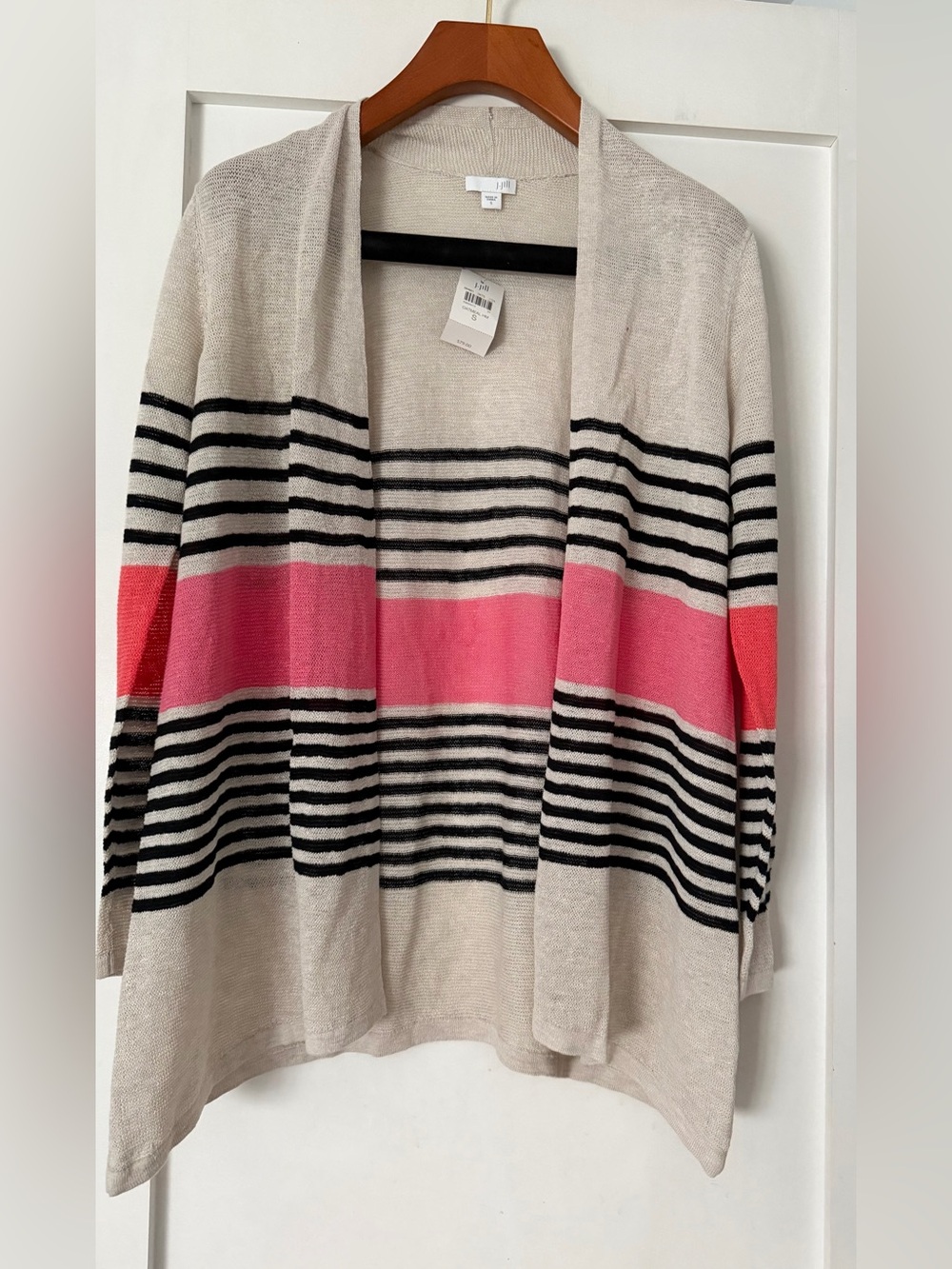 NWT J.Jill Linen Blend Open-Front Cardigan